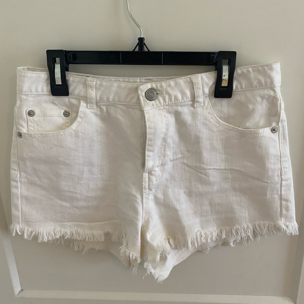 White Jean Shorts